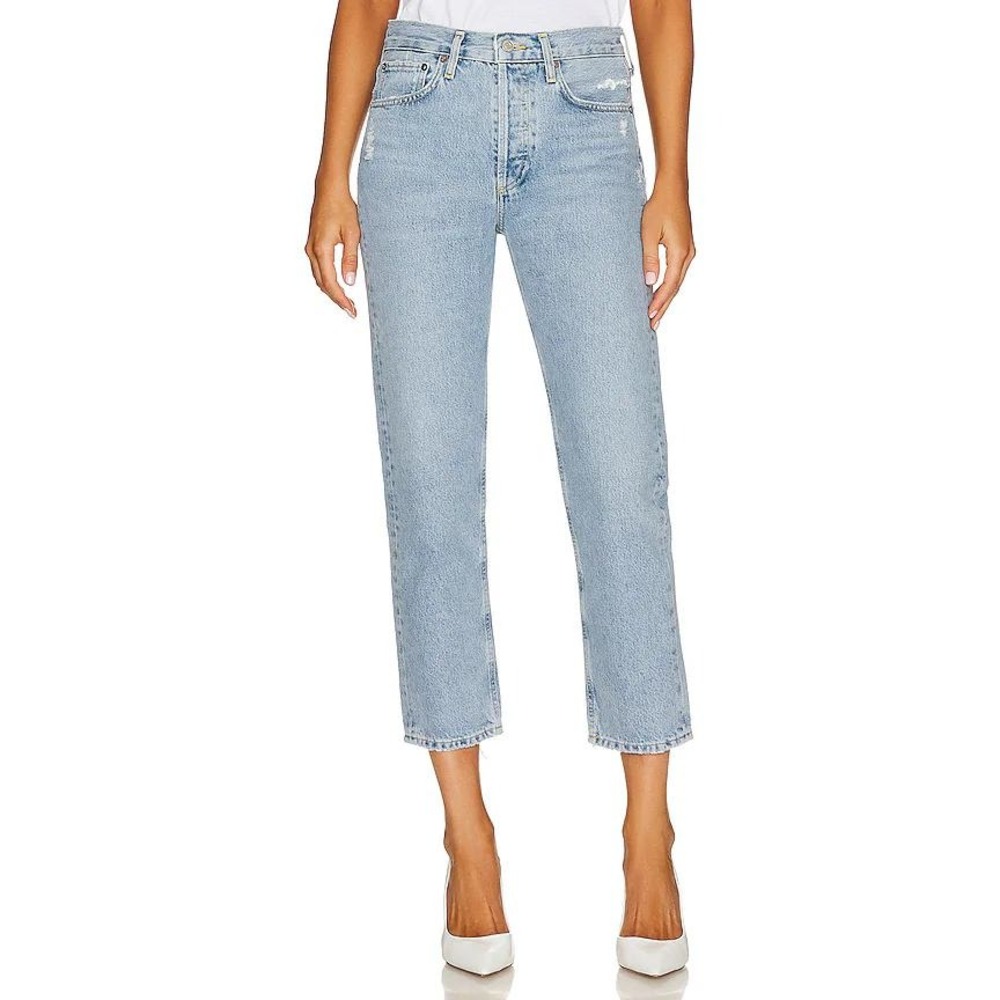 Agolde Light Wash Straight Leg Jeans - Picture 2 of 11